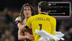 Carles Puyol (l.) und Iker Casillas (r.) (Bild: AFP, Twitter/JoshuaCavallo)