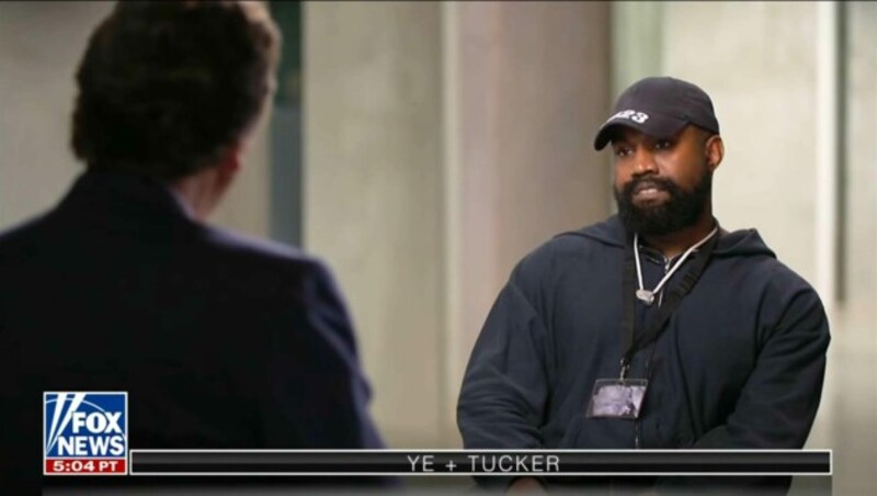 Kanye West im FOX-News-Interview mit Tucker Carlson (Bild: www.viennareport.at)