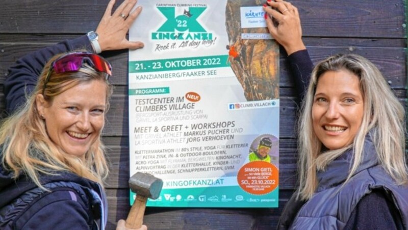 Die Organisatorinnen des Kletterfestivals: Lisi Puschan und Christina Miklautsch (Bild: Wallner Hannes)