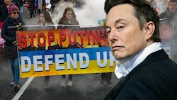 Tesla-Gründer Elon Musk hat der Ukraine zu Beginn des Krieges wertvolle Hilfe geleistet. (Bild: APA/Getty Images via AFP/GETTY IMAGES/Kenny Holston, APA/Dimitrios Kambouris, Krone KREATIV)