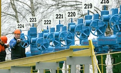 Eine Pumpstation der Druschba-Pipeline in Weißrussland