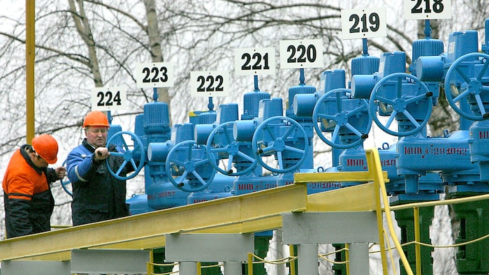 Eine Pumpstation der Druschba-Pipeline in Weißrussland