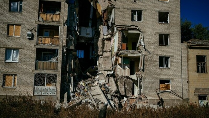 Zerstörtes Haus in Bachmut (Bild: AFP)