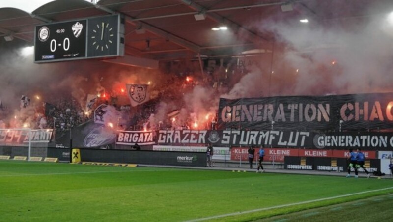 Auch die Sturm-Fans sind bereits Feuer und Flamme. (Bild: Pail Sepp)