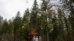 Bürgermeister Christian Haider, Landesrat Hans Seitinger und Landesforste-Direktor Andreas Holzinger vor dem Christbaum für Wien (Bild: Lebensressort/Binder)