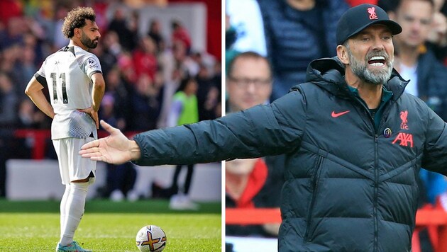 Mo Salah und sein Trainer Jürgen Klopp müssen sich bei Nottingham Forest geschlagen geben. (Bild: AFP, AP)