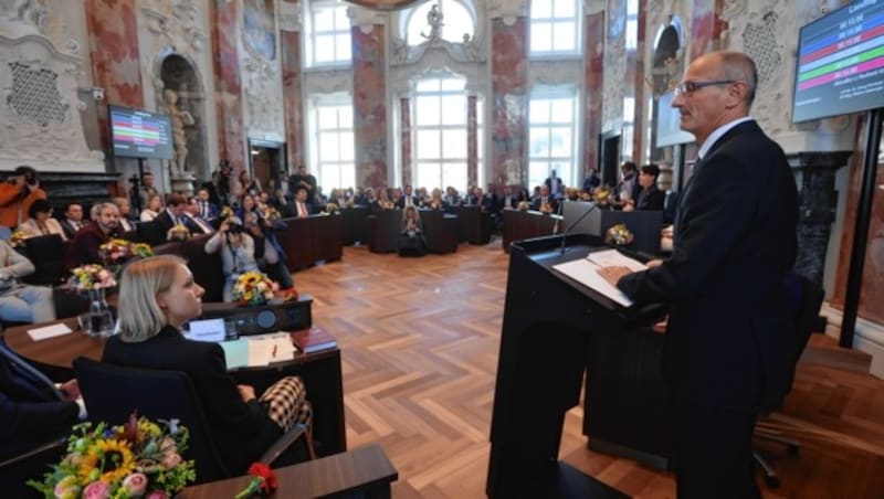 Landeshauptmann Anton Mattle bei der Regierungserklärung. (Bild: Birbaumer Christof)