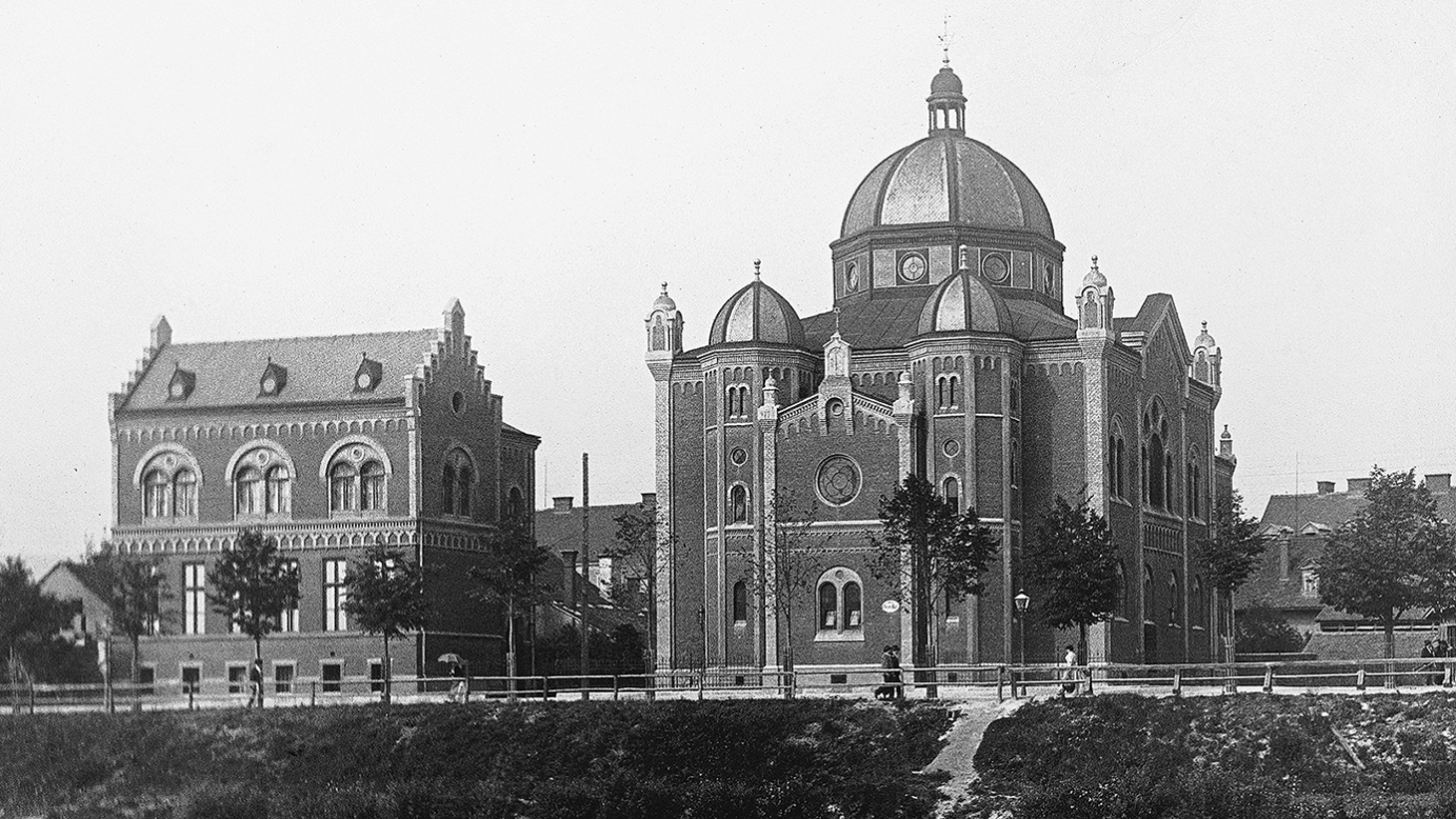Synagoge mit Schule am Grieskai um 1900 (Bild: Stadtarchiv Graz)
