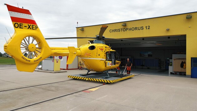 Der Stützpunkt des Rettungshubschraubers Christophorus 12 am Flughafen Graz-Thalerhof (Bild: Christian Jauschowetz)