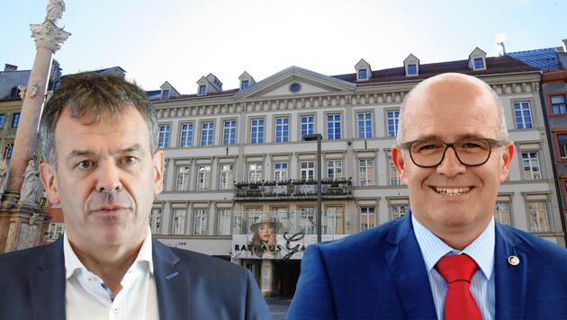 Innsbrucks Bürgermeister Georg Willi (li.) ist großem Druck ausgesetzt. Markus Stoll (FI) geht auf Vollkonfrontation mit dem Stadtchef. (Bild: Christof Birbaumer)