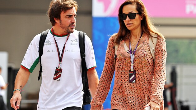 Fernando Alonso mit TV-Lady Andrea Schlager sind kein Paar mehr. (Bild: GEPA)