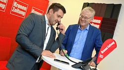 Alexander Jordan und Werner Pietsch am „Krone“-Telefon (Bild: EVELYN HRONEK)