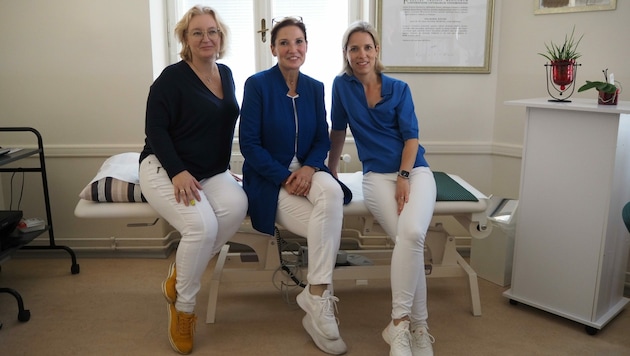 Die drei Ärztinnen Birgit Kuran, Ida-Maria Kisler und Elisabeth Grünberger (von links nach rechts) wollen in ihrem neuen Gesundheitszentrum Familienmedizin mit Schwerpunkten anbieten. (Bild: NÖGUS)