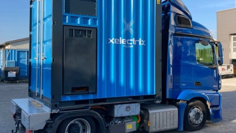 Die Produkte von xelectrix können je nach Bedarf auch mal auf einem Container als „fahrende Powerbank“ daherkommen. (Bild: xelectrix)