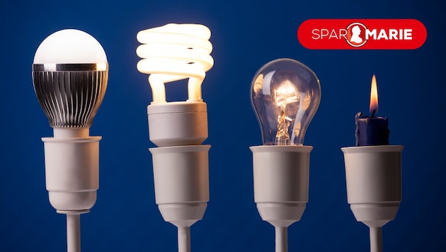 Evolution der Leuchtmittel: LED-Lampen sparen bei vergleichbarer Lichtausbeute wie klassische Glühbirnen über 80 Prozent Strom ein. (Bild: Krone KREATIV, stock.adobe.com)