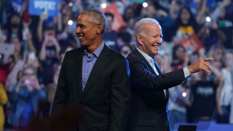 Barack Obama und Joe Biden bei ihrem gemeinsamen Auftritt in Philadelphia. (Bild: (c) www.VIENNAREPORT.at)