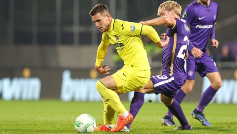 Giovani Lo Celso (li.) beim Duell mit der Wiener Austria (Bild: GEPA )