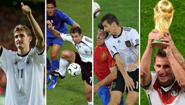 Von 2002 bis 2014 spielte Klose vier Weltmeisterschaften im DFB-Trikot (Bild: AFP)