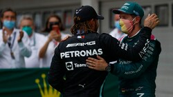 Lewis Hamilton (l.) und Sebastian Vettel (r.) (Bild: APA/AFP/POOL/FLORION GOGA)