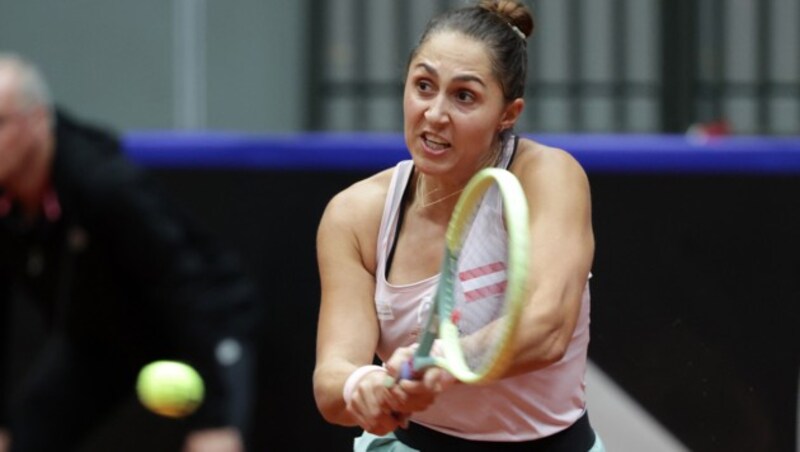 SCHWECHAT,AUSTRIA,11.NOV.22 - TENNIS - Billie Jean King Cup, Play-offs, Austria vs Latvia. Image shows Tamira Paszek (AUT). Photo: GEPA pictures/ Walter Luger (Bild: GEPA )