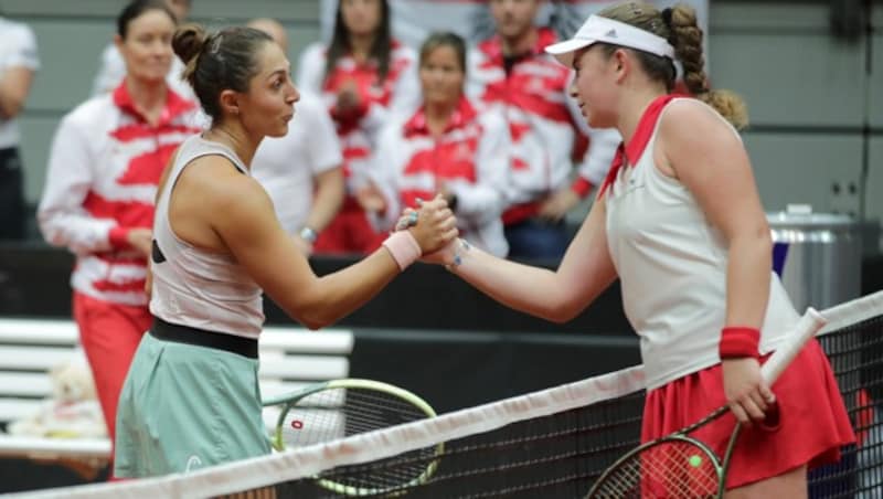 Tamira Paszek (li.) und Jelena Ostapenko (Bild: GEPA pictures)