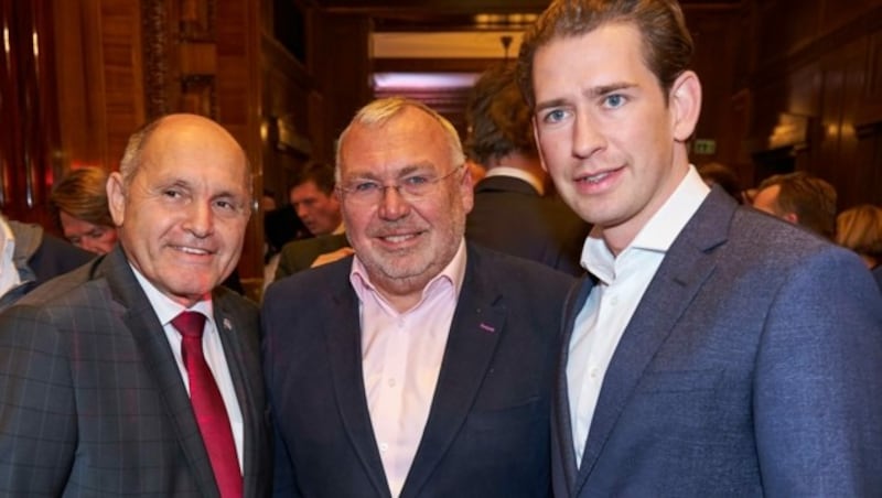 Wolfgang Sobotka, Alfred Gusenbauer, Sebastian Kurz (Bild: Andreas Tischler/Vienna Press)