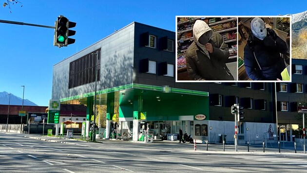 Diese Tankstelle war Schauplatz des Überfalls. (Bild: zeitungsfoto.at, Polizei)