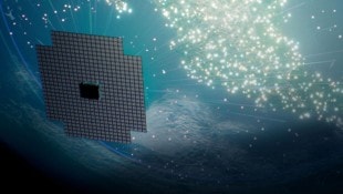 Künstlerische Illustration: Der Mega-Satellit BlueWalker 3 von AST SpaceMobile soll Smartphones ...