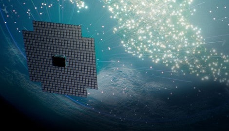 Künstlerische Illustration: Der Mega-Satellit BlueWalker 3 von AST SpaceMobile soll Smartphones ...