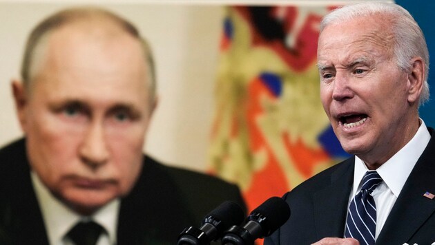 Tactical calculation or honest opinion? Putin surprisingly spoke out in favor of Joe Biden as the next US president. (Bild: Drew Angerer / GETTY IMAGES NORTH AMERICA / Getty Images via AFP)