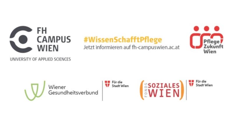 (Bild: FH Campus Wien, Fonds Soziales Wien, Wiener Gesundheitsverbund, Pflege Zukunft Wien)