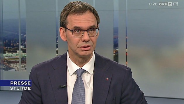 Vorarlbergs Landeshauptmann Markus Wallner (ÖVP) in der ORF-„Pressestunde“ (Bild: Screenshot/ORF)