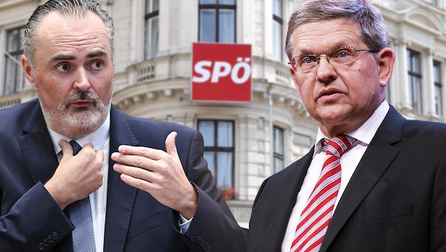 Roter Clinch: Die SPÖ Burgenland fragte nach Hans Peter Doskozils Beliebtheit als Kanzlerkandidat. Bundesgeschäftsführer Christian Deutsch reagierte nun auf die Umfrage. (Bild: APA, Krone KREATIV)