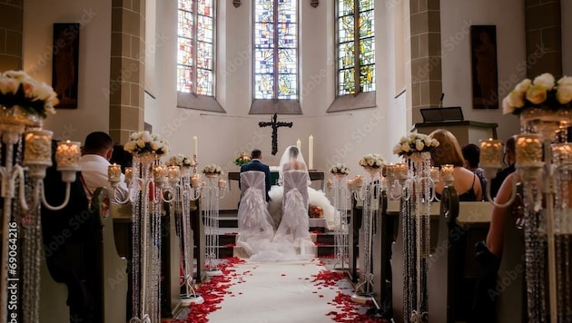 Italiens Politikerinnen und Politiker streiten darüber, ob kirchliche Hochzeiten gefördert werden sollen oder nicht (Symbolbild). (Bild: stock.adobe.com)