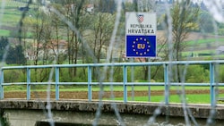 Schengen-Grenze in Kroatien (Bild: AFP)