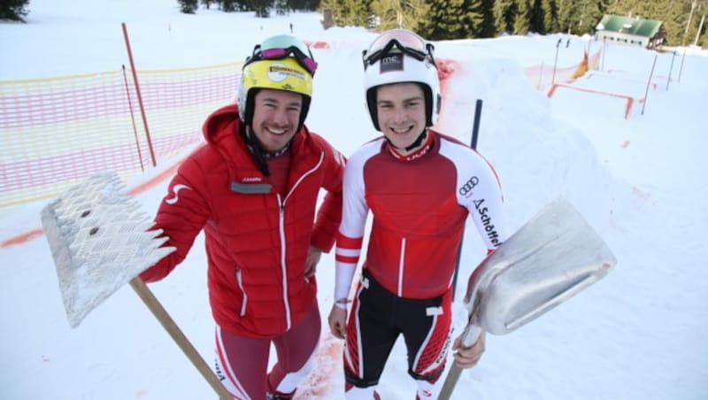 Seinem ÖSV-Teamkollegen Mathias Graf (li.) traut Jagg für den Weltcupauftakt in Val Thorens sehr viel zu. (Bild: Maurice Shourot)