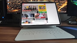 Mit Tastatur-Hülle und Apple Pencil wird das iPad Pro zum Herausforderer für Microsofts Surface-Tablets. (Bild: Dominik Erlinger)