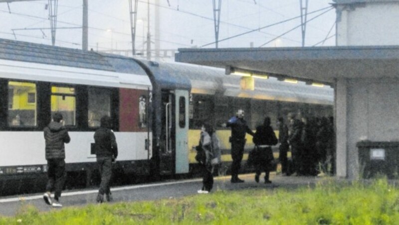 Ankunft am Grenzbahnhof Buchs in der Schweiz (Bild: zVg)