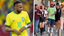 Der „echte“ Neymar (li.) und sein Doppelgänger (Bild: AP, twitter.com/FOXSoccer)