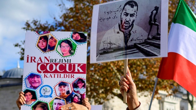 Demonstranten in Istanbul fordern die Freiheit des Musikers. (Bild: APA/AFP/Yasin AKGUL)