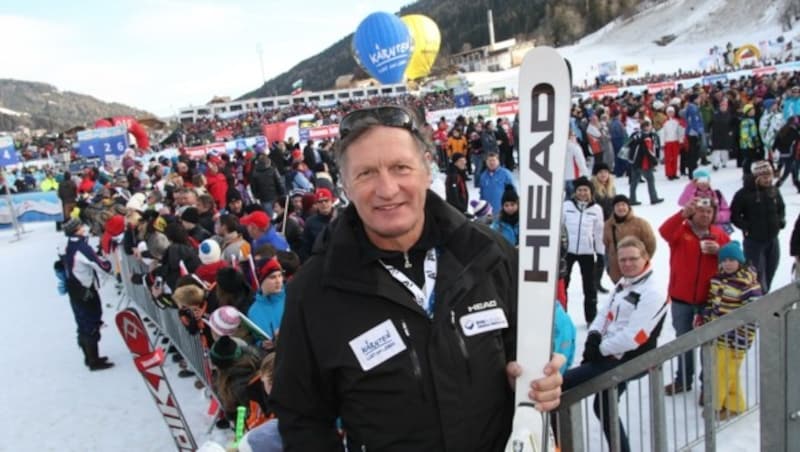 Skikaiser Franz Klammer beim Damen-Rennen in Bad Kleinkirchheim. (Bild: Uta Rojsek-Wiedergut)