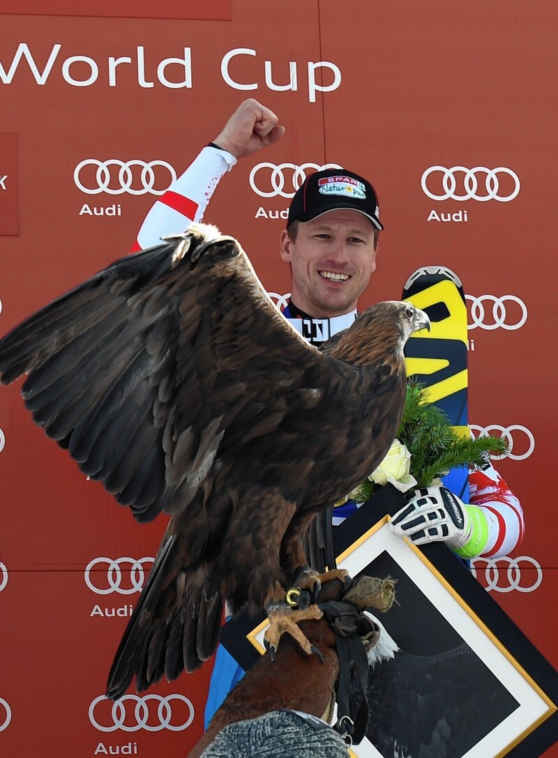 Dritter Weltcup-Streich in Beaver! Da jubelt auch der berühmte Adler mit. (Bild: AFP)