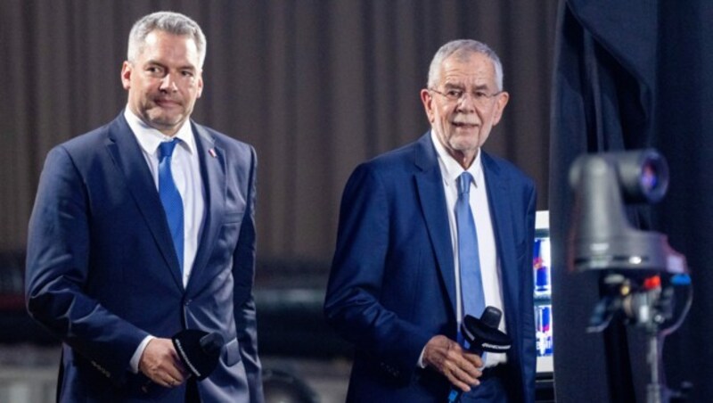 Bundeskanzler Karl Nehammer und Bundespräsident Alexander Van der Bellen (Bild: APA/GEORG HOCHMUTH)