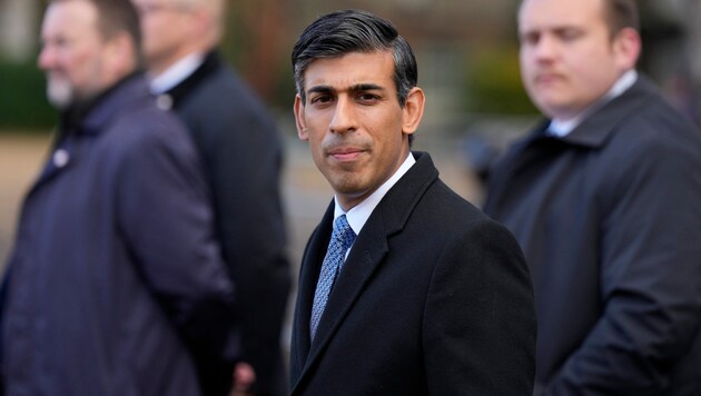 Der britische Premierminister Rishi Sunak (Bild: AP)