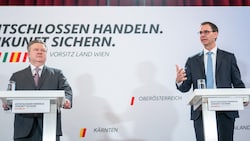 Wiens Bürgermeister Ludwig (li.) und der Vorarlberger Landeshauptmann Wallner (Bild: APA/GEORG HOCHMUTH)