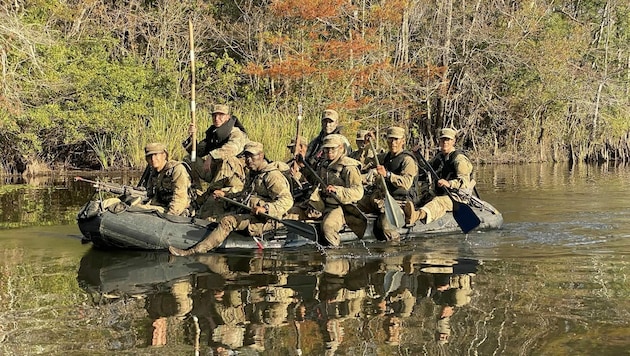 Die Ausbildung führte auch in die Sümpfe und Flüsse Floridas (Bild: Militärkommando Kärnten)