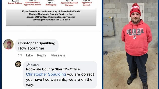 Christopher Spaulding wurde verhaftet. Das hat er vor allem seinem gekränkten Stolz zu verdanken. (Bild: Police Department Rockdale County)