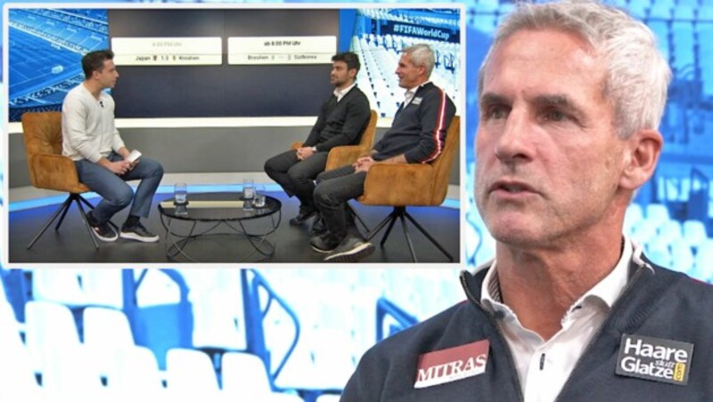 Veli Kavlak und Michael Konsel bei Michael Fally im WM-Studio (Bild: krone.tv)