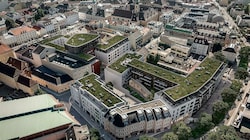 Stilmix am Rande der City: So soll der Komplex mit Rooftopbar aussehen. (Bild: Zoom)