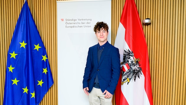 Im Herbst reiste Janik Nicolini gemeinsam mit den Gewinnern des Redewettbewerbs zum Europäischen Parlament nach Brüssel. (Bild: Imre Antal)
